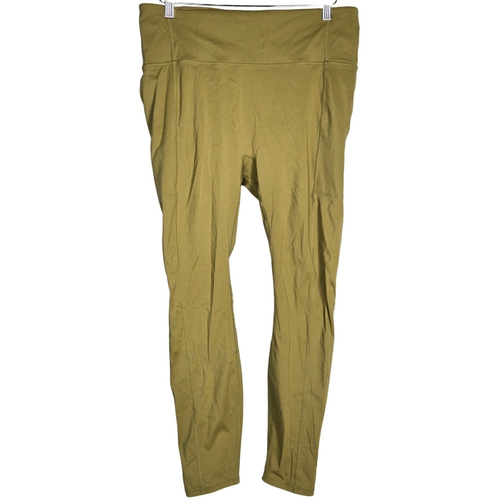 Fabletics Trinity Motion365 Leggings Olive Green High Waist Utility Size XXL
